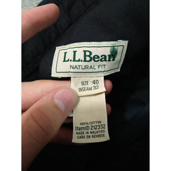 LL Bean Pants Mens 40x32 Gray Chino Natural Fit Flat Front High Rise Outdoor - Picture 8 of 9